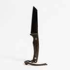 ATISEN Fixed Blade Hunting Knife with Leather Sheath, Damascus Pattern Steel, Survival Knife