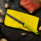 ATISEN 3-Piece Yellow Knife Set, Stainless Steel Fish & Boning Knife, Sharpener & Towel