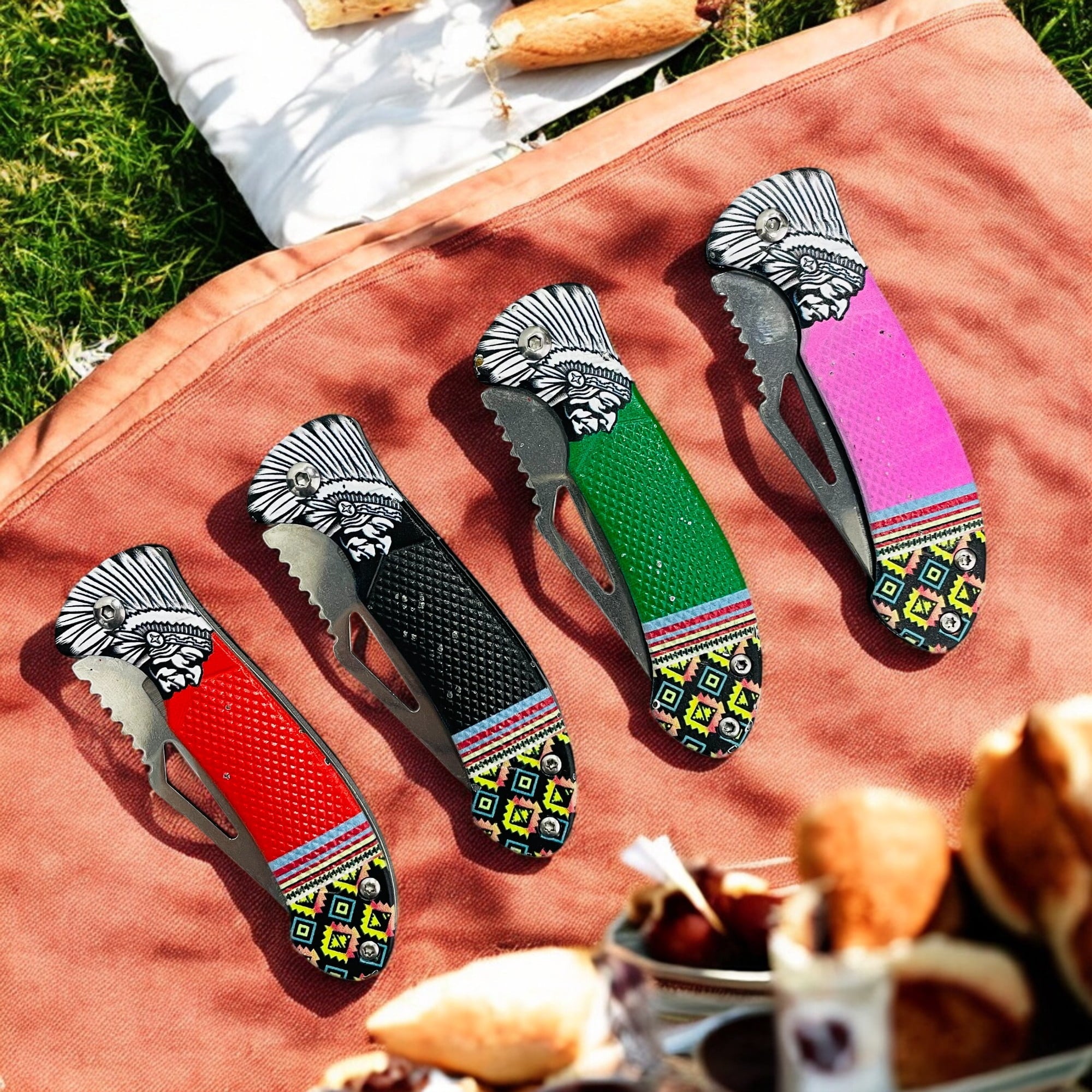ATISEN 4-Piece Outdoor Folding Pocket Knife Set - view 7