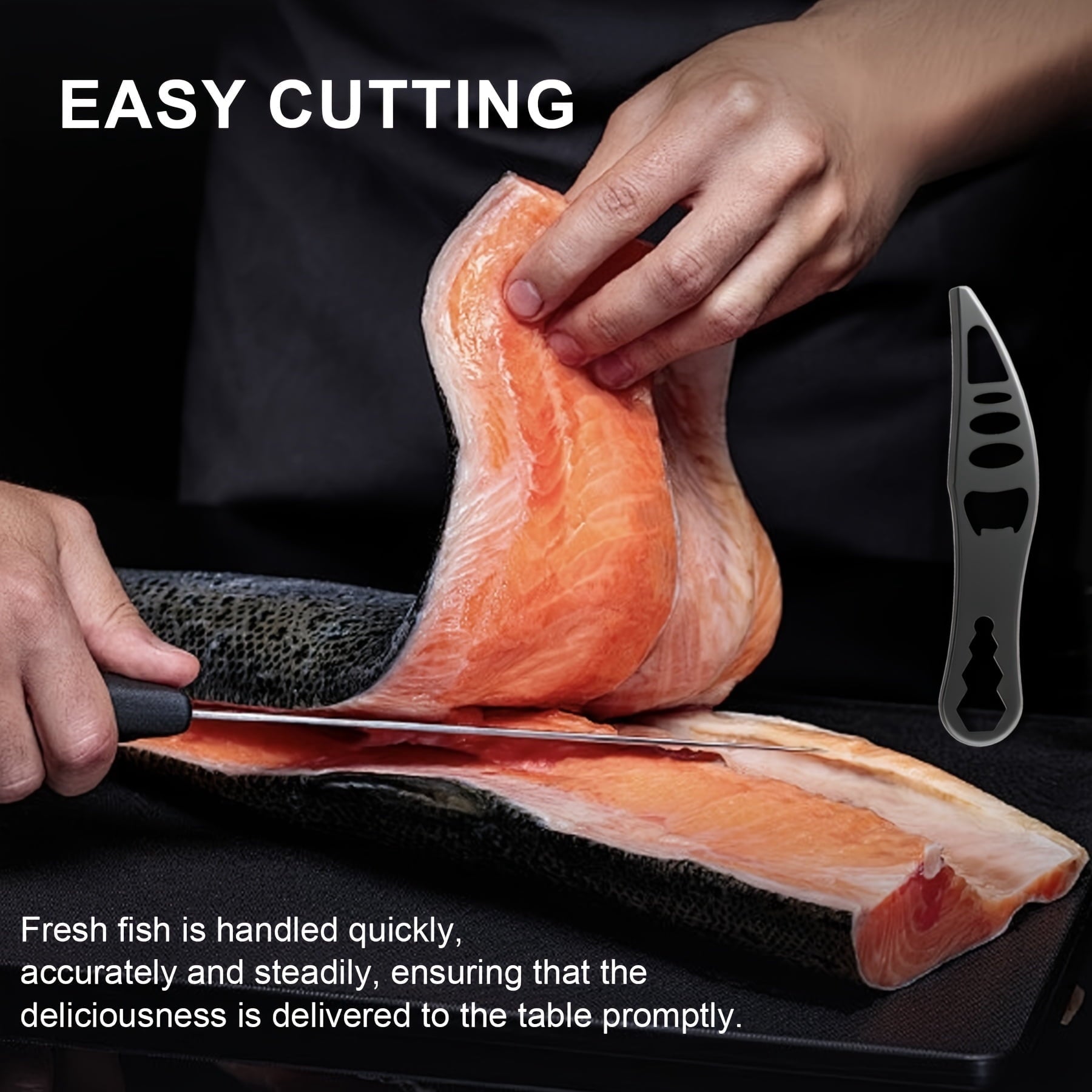 ATISEN Fishing Fillet Knife Set 6-Inch Stainless Steel Blade with Sheath and Sharpener, 3-Piece