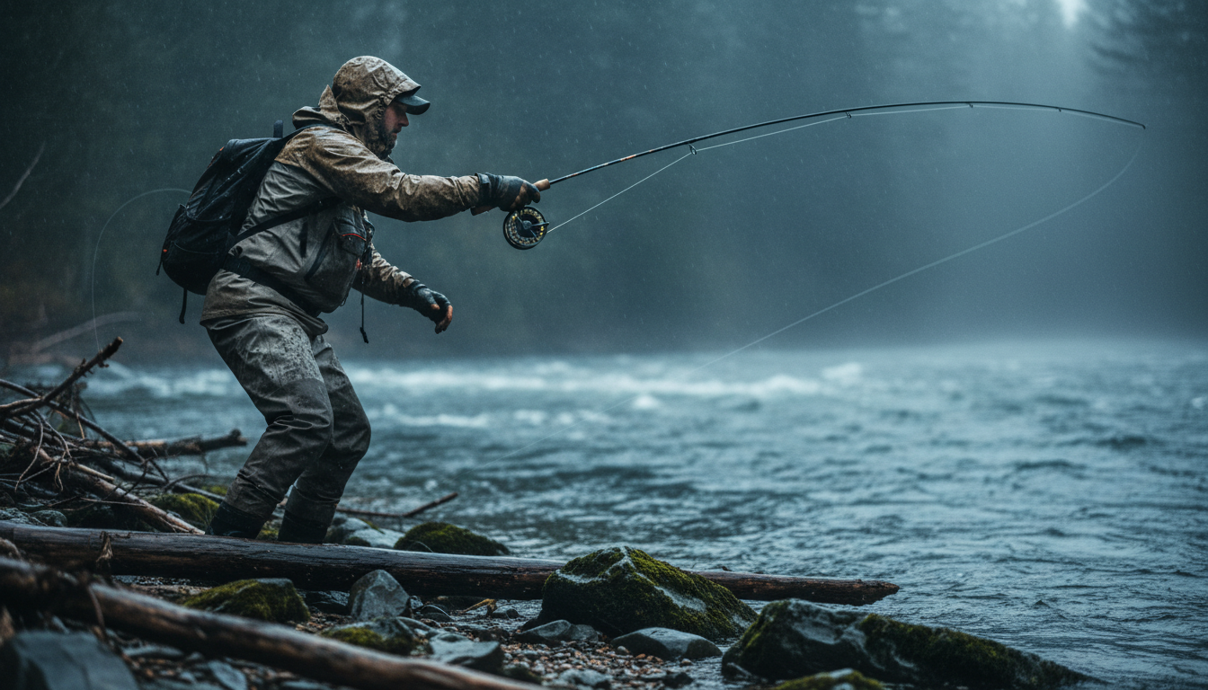 ATISEN stormy river fly-fishing hero background
