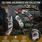 ATISEN Native American Art Folding Knife Set, Multicolor, 4 Count