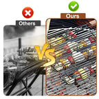 Grill Basket for Outdoor BBQ, Stainless Steel Rolling Grill Basket with Wooden Handle, Vegetable & Meat Grilling Basket for Charcoal and Gas Grill