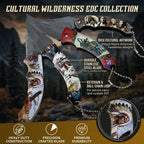 ATISEN Native American Art Folding Knife Set, Multicolor, 4 Count