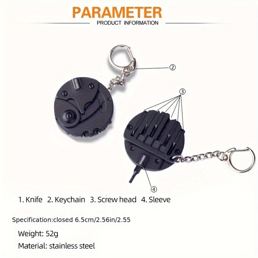 Mini EDC Multi-Tool Knife 7-in-1 Keychain for Home Repair & Outdoor