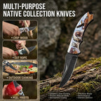 ATISEN Native American Art Folding Knife Set, Multicolor, 4 Count