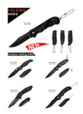 Atisen compact carabiner folding pocket knife for camping. Bulk EDC tools manufacturer serving UK market.