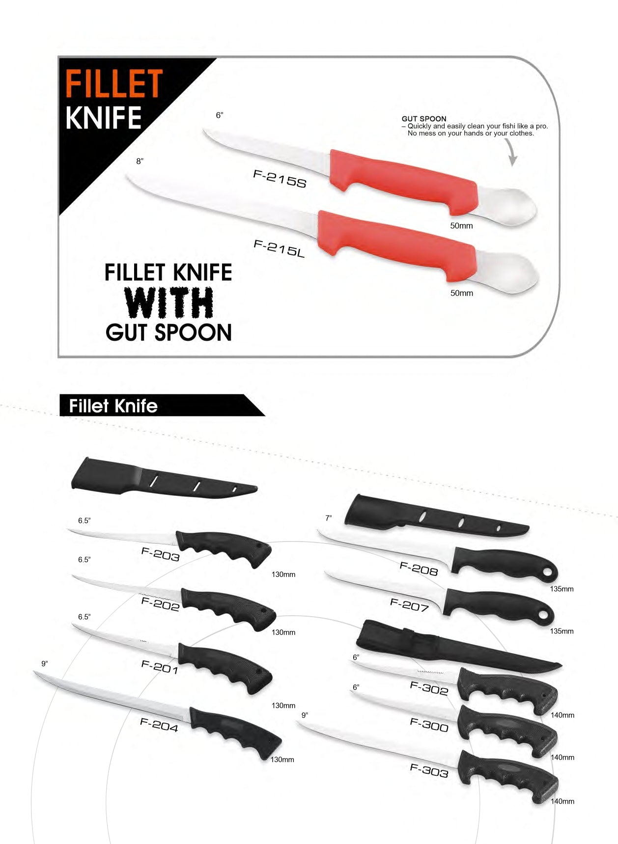 Atisen 24-piece bulk package bait knives in plastic cylinder. Bulk fishing supplies for commercial fisheries in Chile.