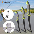 Atisen fishing fillet knife and plastic cutting board combo. Bulk professional fishing gear for New Zealand market.