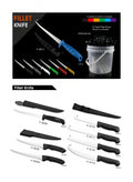 Atisen sharp fishing knife with protective sheath. Bulk camping and fishing gear for Brazilian market.