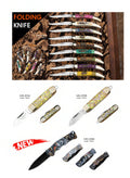 Atisen folding mushroom and foraging knife with brush. Bulk outdoor bushcraft tools for New Zealand market.