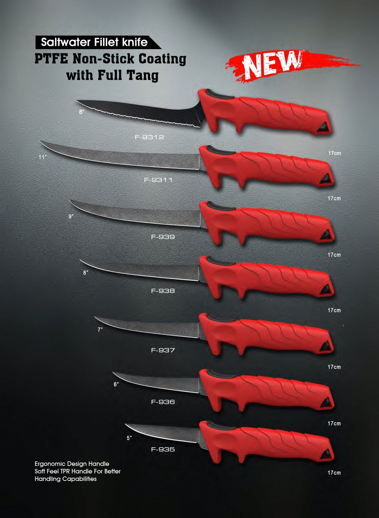 Atisen heavy-duty stainless steel boning knife for fish processing. Bulk commercial fishing equipment for Australian buyers.