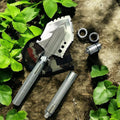 ATISEN Heavy Duty Survival Shovel, Military Style Trenching Tool with Window Breaker & Pocket Knife