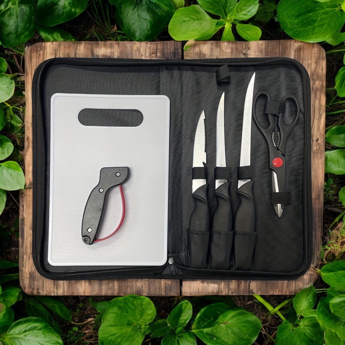 ATISEN Fish Fillet Knife Set with 3 Fish Cleaning Knives, Kitchen Shears, Sharpener and Cutting Board, Rust Resistant, 6-Piece