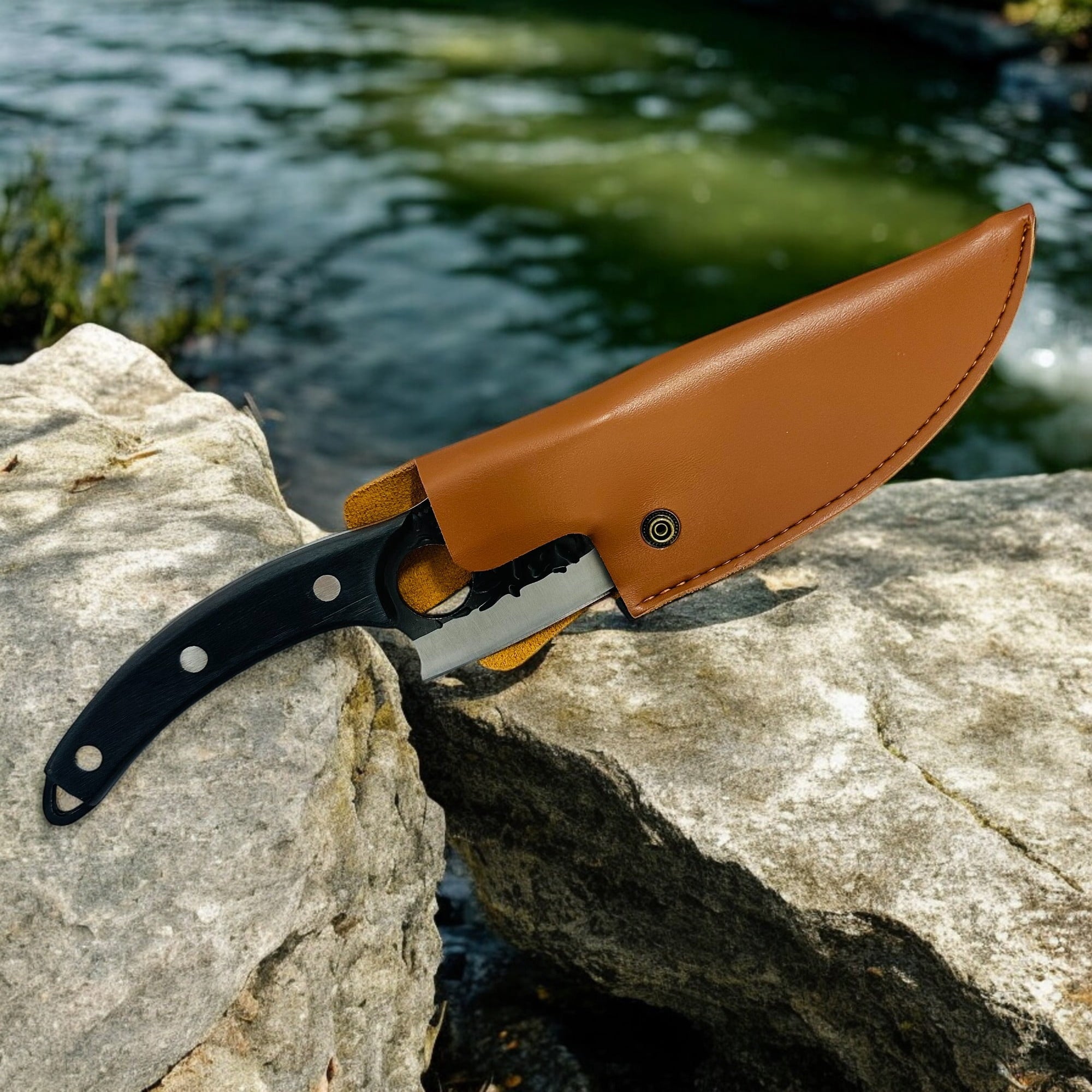 ATISEN Peach Wood Handle Butcher Knife - view 6