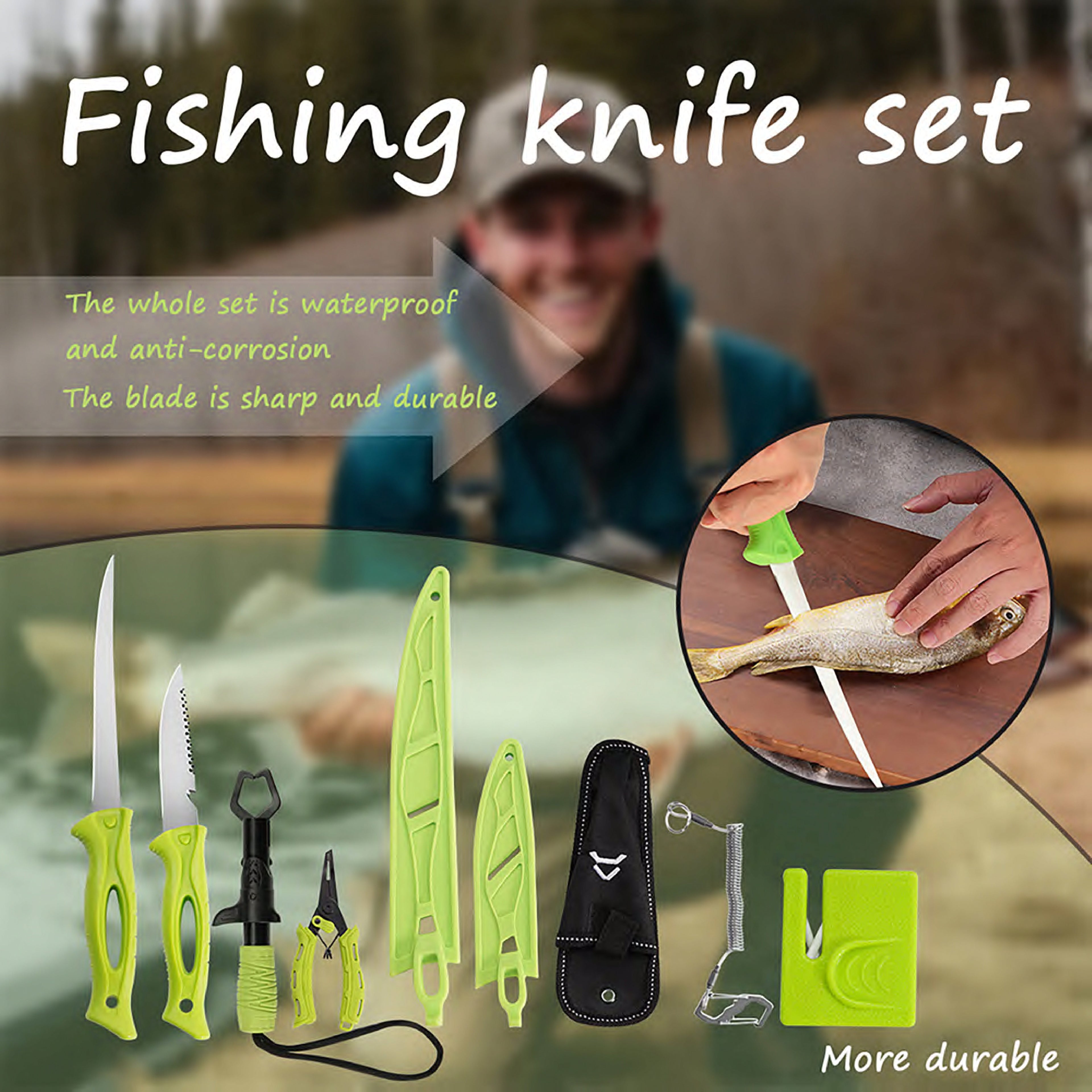 Atisen marine grade stainless steel fillet knife set. Custom saltwater fishing gear supplier for New Zealand market.