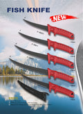 Atisen saltwater bait knife with serrated edge. Custom OEM fishing knife factory serving Canadian outdoor brands.