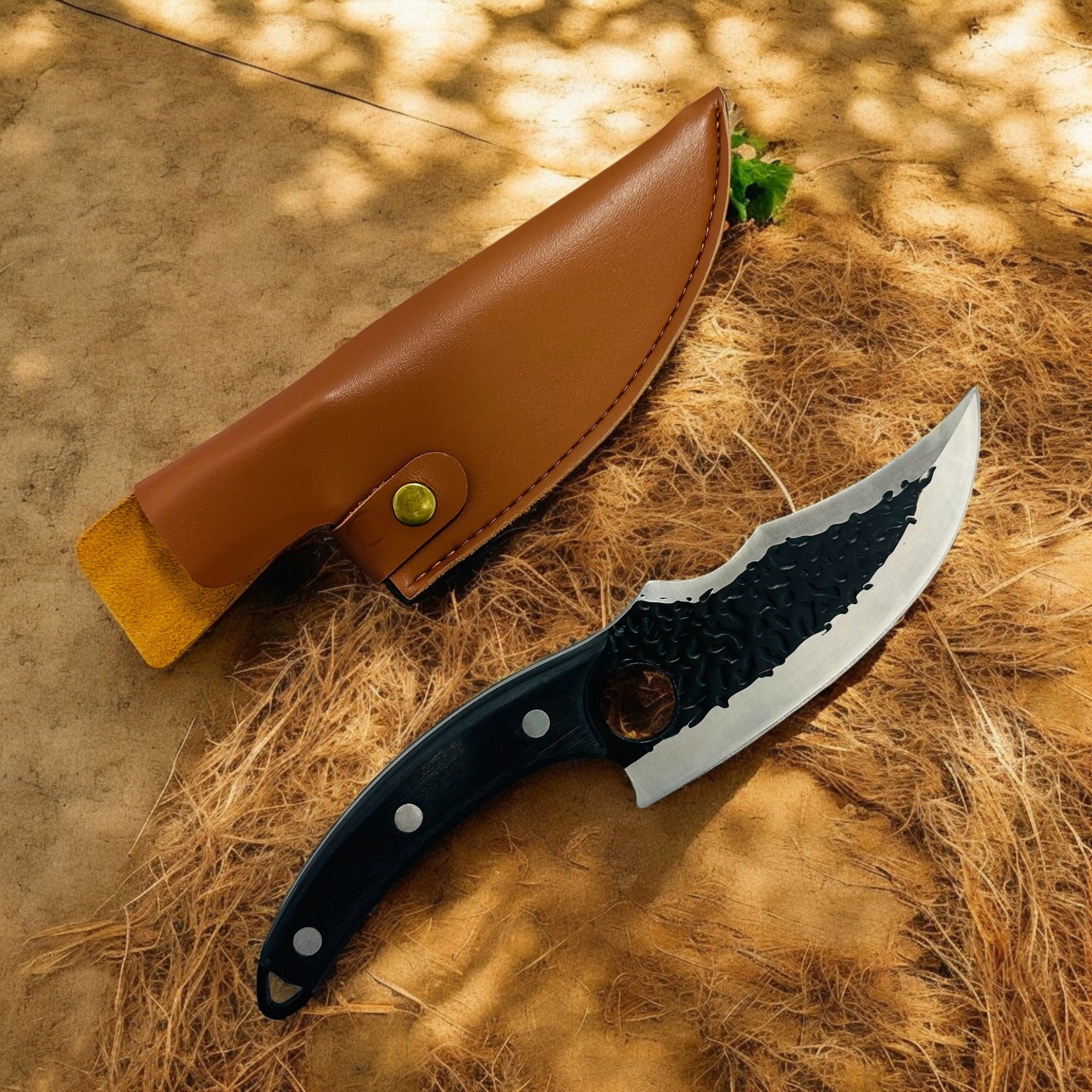 ATISEN Peach Wood Handle Butcher Knife - view 5