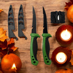 ATISEN Fillet Knives with Non-Stick Stainless Steel Blades, Non-Slip Handles, Towel & Sharpener
