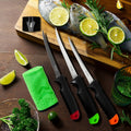 ATISEN Fishing Fillet Knife Set, Stainless Steel Blade, Ergonomic Handle, 6 Inch Blade, 5-Piece Set