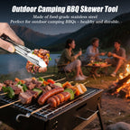 20-Piece BBQ Grill Accessories Set, Stainless Steel Skewers, Tongs, Grill Knives, Silicone Basting Brushes and Gloves for Outdoor Camping