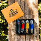 ATISEN 4-Pack 3.54-inch Pocket Folding Knives, Vintage 3D Embossed Stainless Steel EDC Set