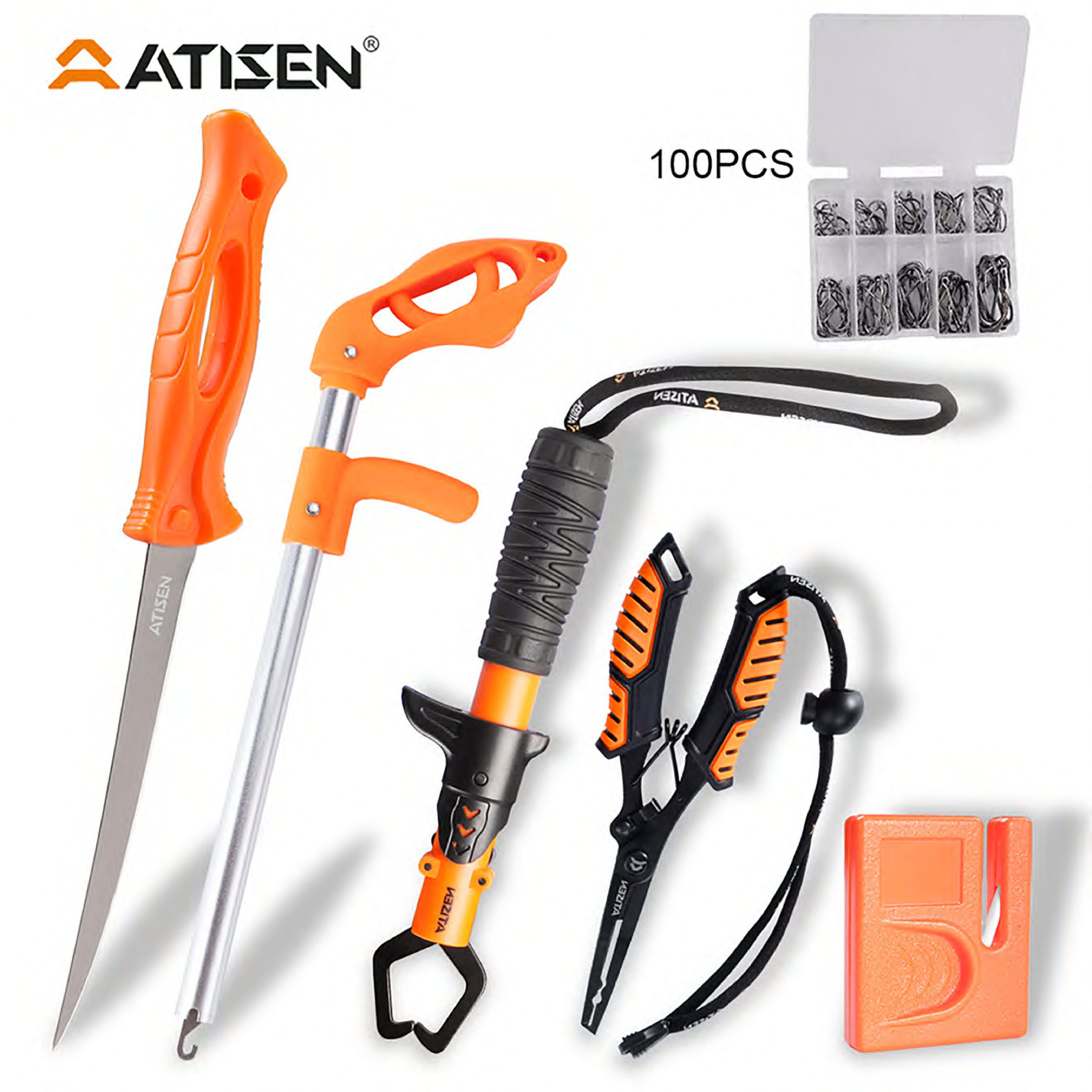 Atisen 3-piece boning and fillet knife combo with cutting board. OEM hunting and fishing tackle manufacturer for Argentina.