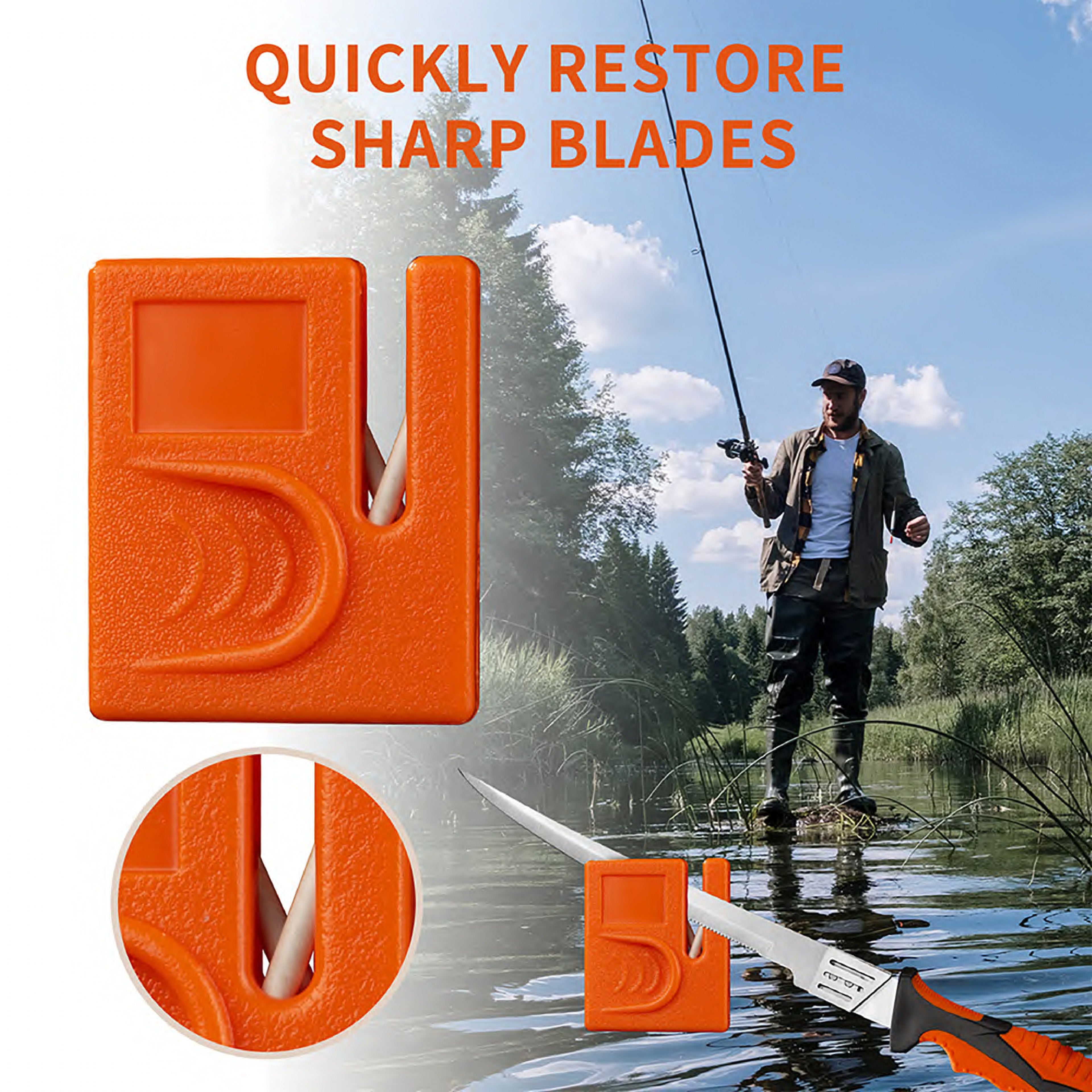 Atisen custom branded fishing knife POS display bucket. OEM point of sale tackle manufacturer targeting Australia.