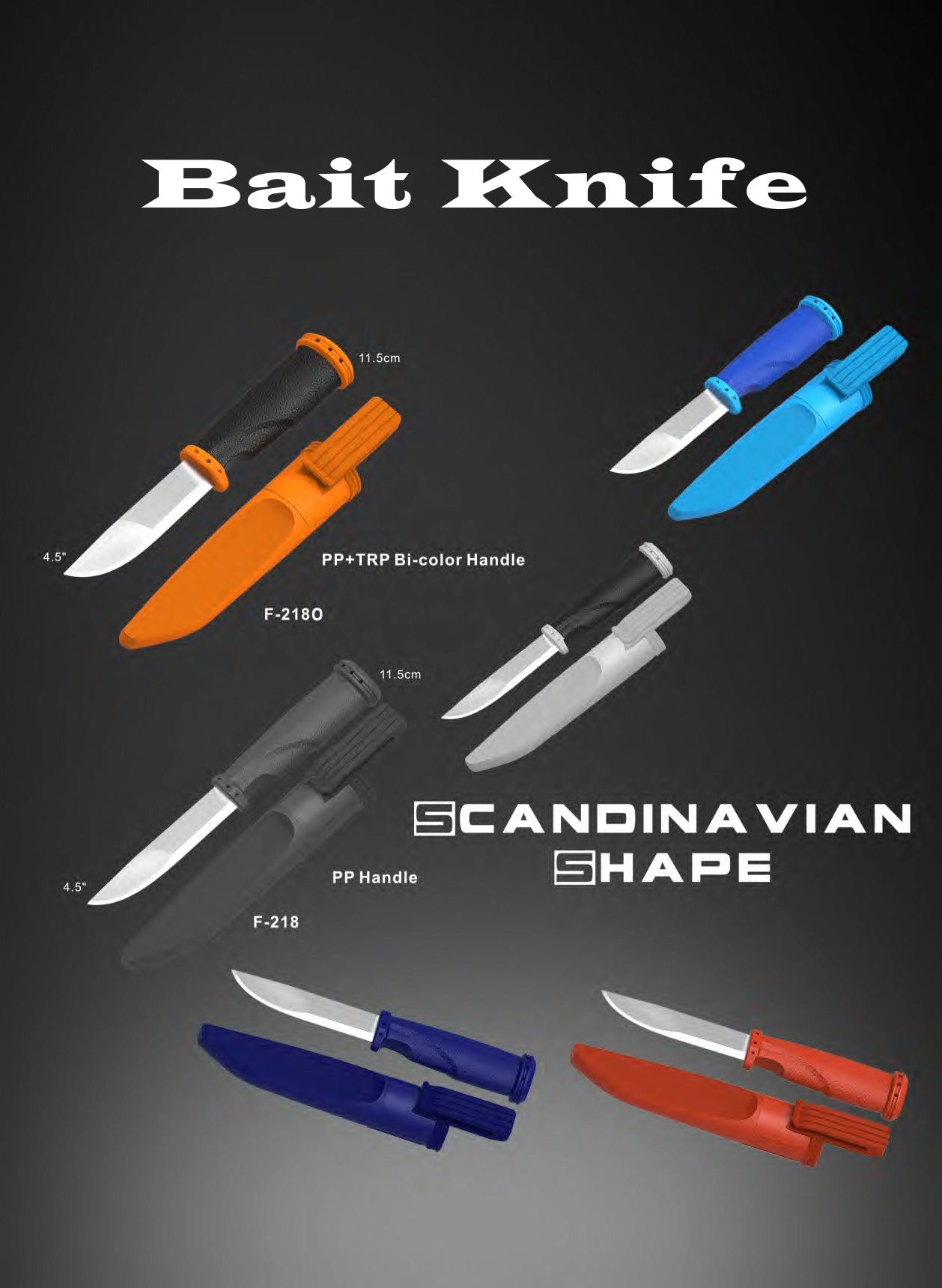 Atisen gut hook fishing knife with non-slip grip. OEM custom outdoor and fishing tackle factory serving Canada.