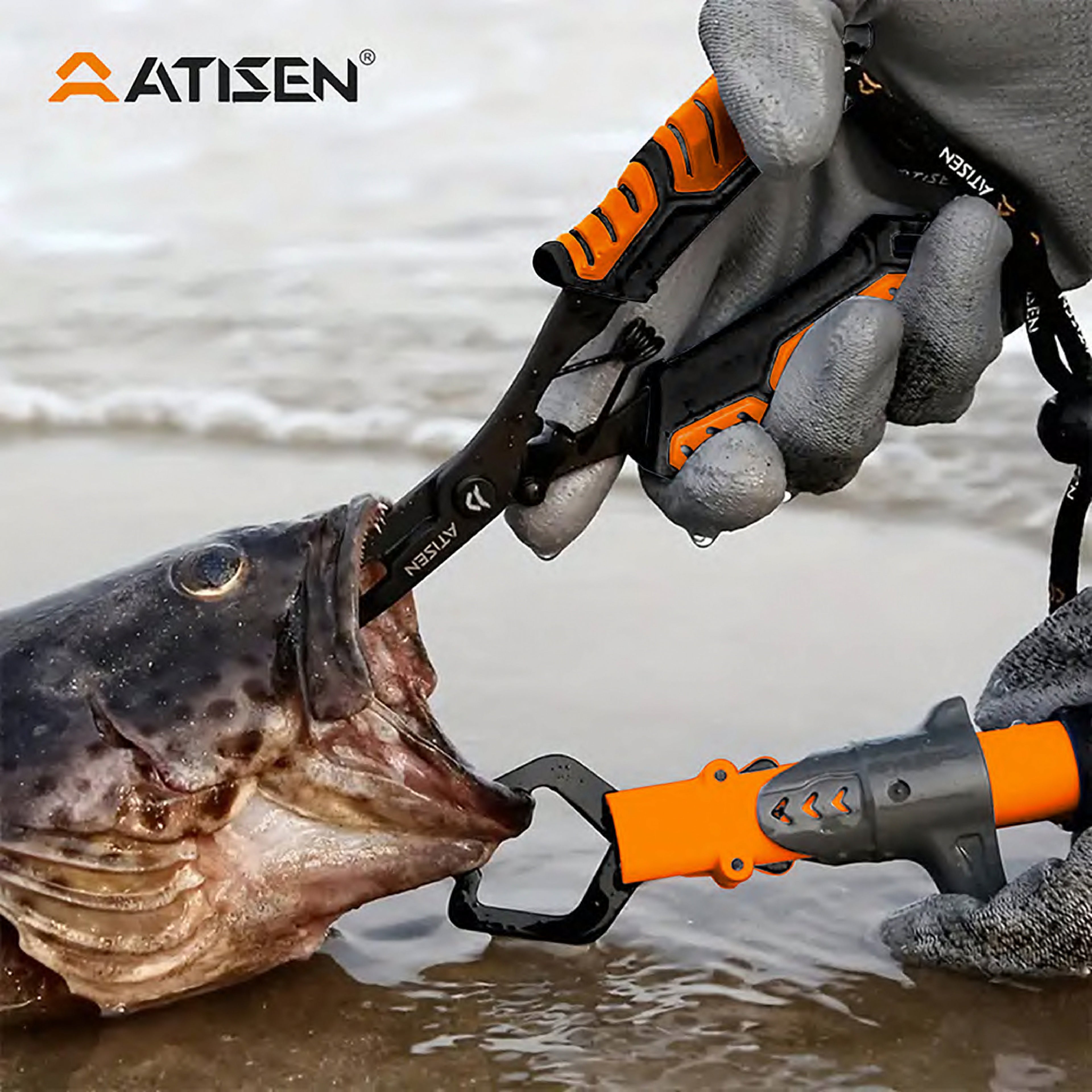 Atisen marine grade stainless fishing knife gift set. OEM saltwater fishing gear manufacturer for Argentina.