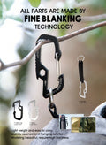 Atisen S-shape dual carabiner clip for outdoor utility. OEM custom carabiner manufacturer targeting USA Amazon sellers.