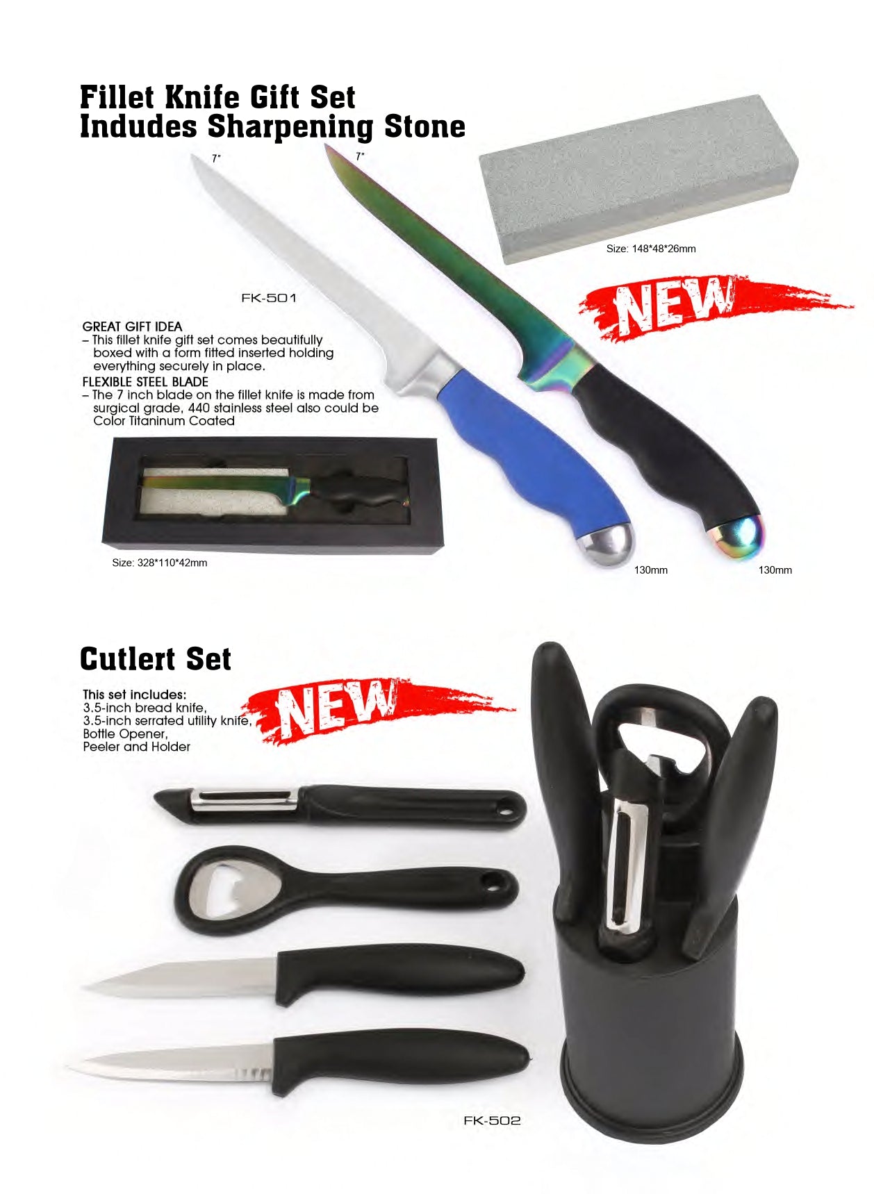 Atisen premium 9-inch long fillet knife for large catches. Bulk professional fishing gear for New Zealand.