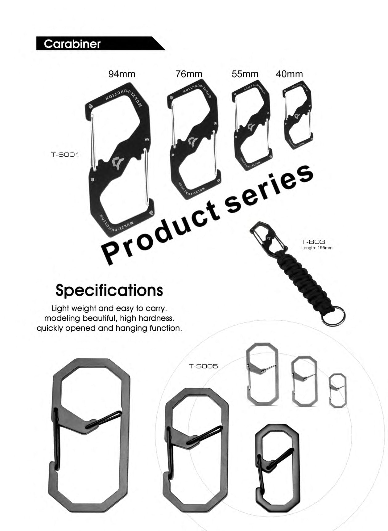 Atisen promotional aluminum carabiner with bottle opener. Bulk outdoor and promotional gift supplier for South American market.