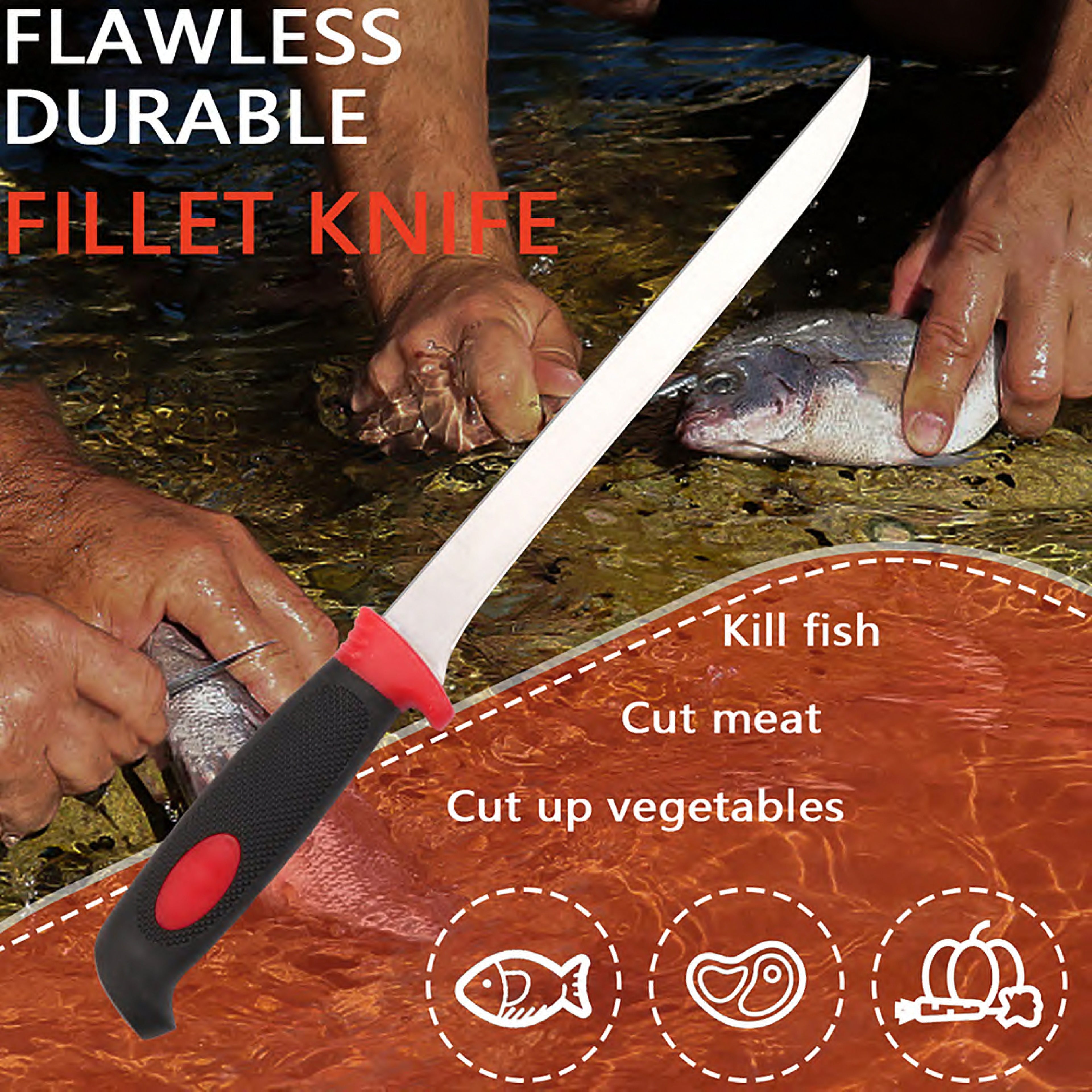 Atisen commercial fish butcher knife kit for large catches. Wholesale heavy-duty seafood processing gear for USA distributors.