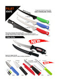 Atisen 3-piece fishing knife combo set with carrying case. Bulk holiday gift supplier for USA Amazon sellers.