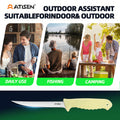 Atisen fishing knife set in retail display bucket. Wholesale counter display supplier for USA tackle shops.
