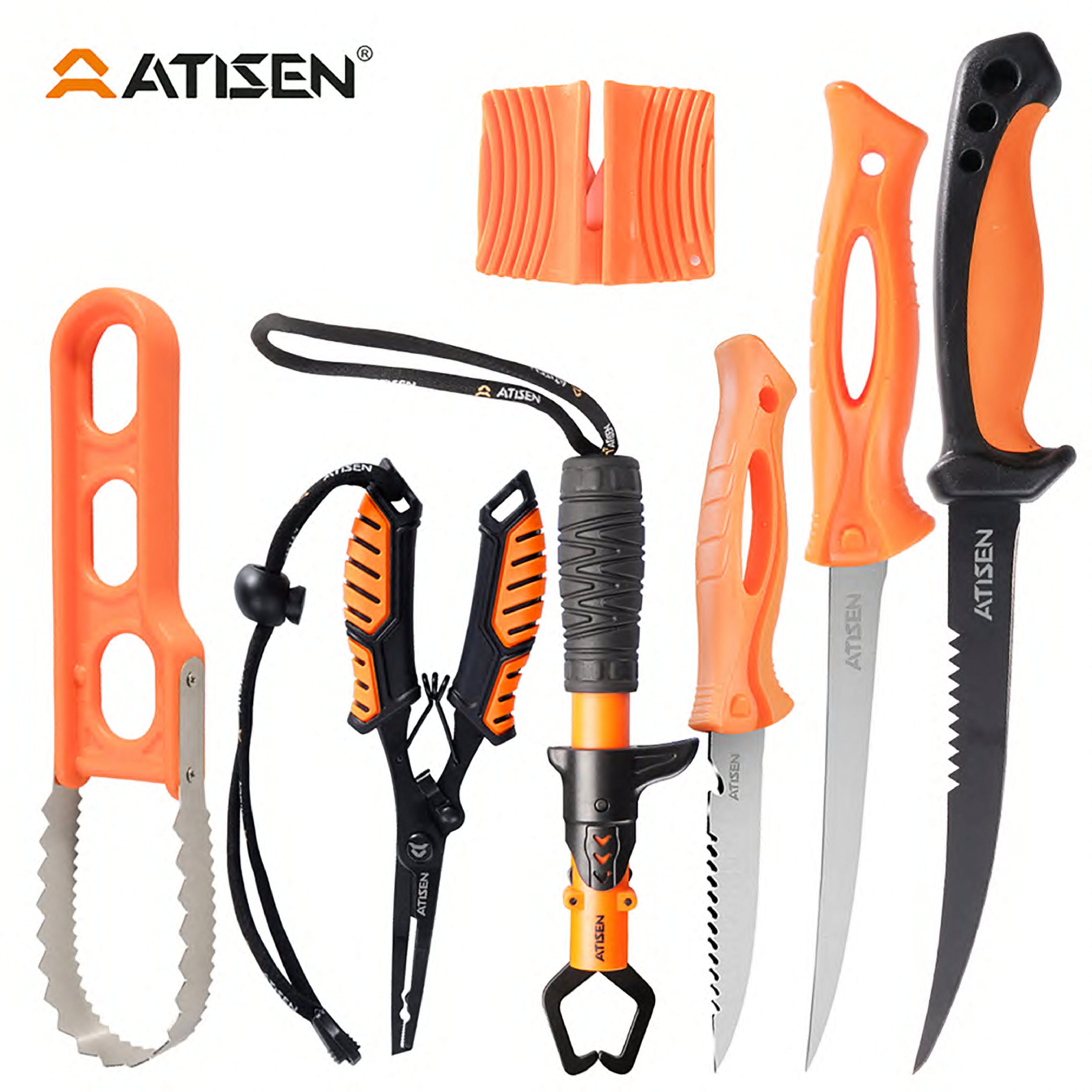Atisen heavy-duty commercial fish butcher knife kit. Wholesale professional fishing gear for New Zealand.