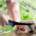 Atisen portable fishing knife set in durable carrying bag. Wholesale B2B fishing tools distributor for European market.